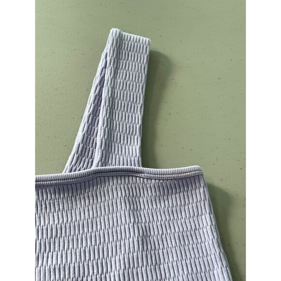 Yelete Crop Top Size Large XL Textured Knit Sleeveless Square Neck Lavender Chic - Picture 6 of 7